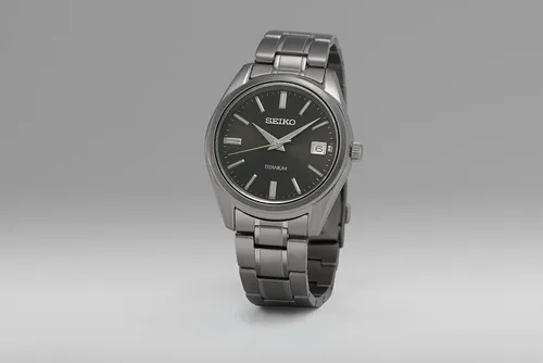 Vista 2 de Seiko Reloj clásico de cuarzo para hombre esfera negra SUR375