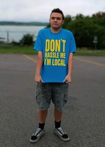 Vista 5 de What about Bob Don't Hassle Me I'm Local scale Recreation tshirt men's unisex blue yellow tee