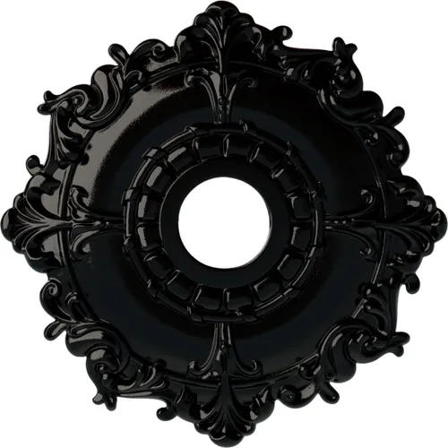 Vista 50 de Ekena Millwork CM18RLBLF Medallón de techo Riley, negro azabache
