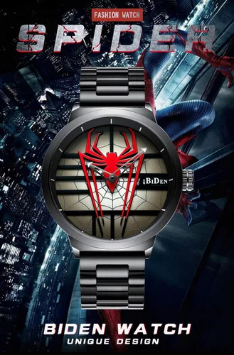 Vista 6 de Gosasa Reloj de pulsera de hombre araña de lujo de acero inoxidable para hombre