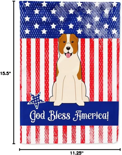 Vista 5 de Caroline's Treasures BB3044GF - Bandera patriótica de Estados Unidos para jardín de perro de Asia Central, bandera decorativa para patio exterior