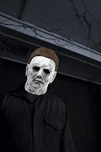 Vista 5 de Led Latex Mask for Halloween Michael Kills Cosplay Scary Masks with Hair Horror Killer Dress Up Costumes Adult Man Masks