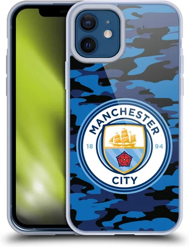 Vista 159 de Head Case Designs Funda de gel con licencia oficial del Manchester City Man City FC Blue Moon Badge Camou [protección de grado militar] compatible