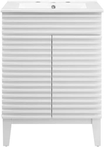 Vista 157 de Modway Render 23.5" tocador de baño en nogal (lavabo no incluido)