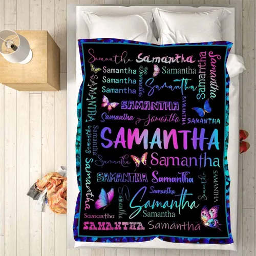 Vista 6 de D-Story Mantas de bebé personalizadas con nombres, manta personalizada para bebés niñas, manta de envoltura con inicial, regalos personalizados