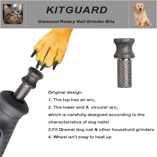 Vista 2 de Brocas de diamante para molinillo de uñas de perro para herramienta rotativa, accesorio para amoladora de uñas de perro de 1/8 pulgadas