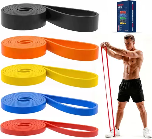 Vista 10 de Bandas de dominadas, juego de bandas de resistencia, bandas de entrenamiento de ejercicio para hombres y mujeres, ideal para estiramiento corporal