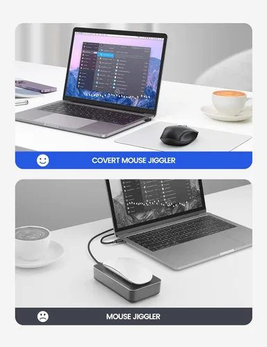 Vista 5 de EAXBUX Covert Mouse Jigger, ratón 2 en 1 con jiggler, motor de mouse indetectable con interruptor de encendido/apagado, sin unidad, simular