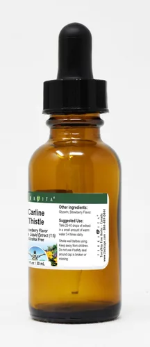 Vista 2 de Carlina raíz glycerite Extracto de líquido (1: 5) – Sabor Fresa (1 oz, Zin: 523312), 1