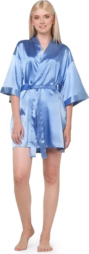 Vista 3 de Turquaz Women's Bride Bridesmaids Robe - Satin Kimono Robes for Women