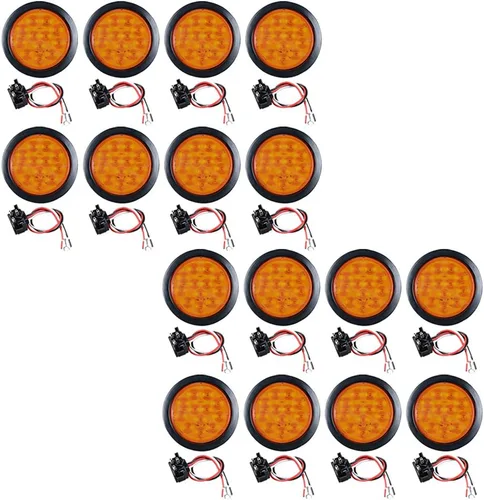 Vista 83 de Kit de tapones de cableado con cubierta de hule para luz trasera LED redonda de 4", 12 ledes, para RV, camioneta