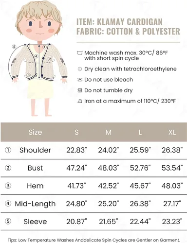 Vista 7 de Klamay Suéteres tipo cárdigan folklore para mujer, camisas de manga larga con botones y estrellas
