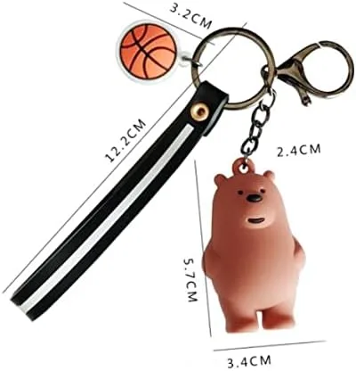 Vista 7 de SPEEDYUNI Llavero de oso lindo oso de hieloGrizzlyPANDA con diseño de dibujos animados regalo perfecto los tres osos desnudos nosotros desnudos