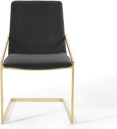 Vista 7 de Modway Pitch Performance - Sillón de terciopelo, 2 piezas, sillas de comedor, color dorado y negro