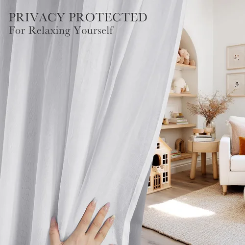 Vista 2 de PONY DANCE Cortinas Opacas con Superposición de Gasa, Cortinas de Doble Capa con Aislamiento Térmico Mix & Match para Oscurecer Habitaciones