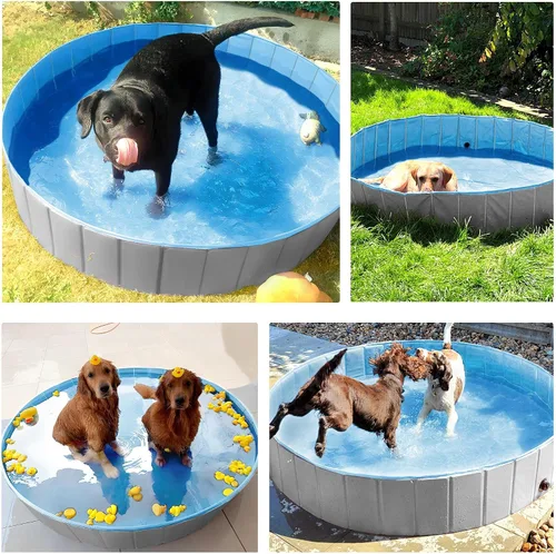 Vista 2 de YAHEETECH Plástico Plegable Duro, Gran bañera para perros, piscina colapsable, para Perros, Bañera para Mascotas, Perros, Gatos