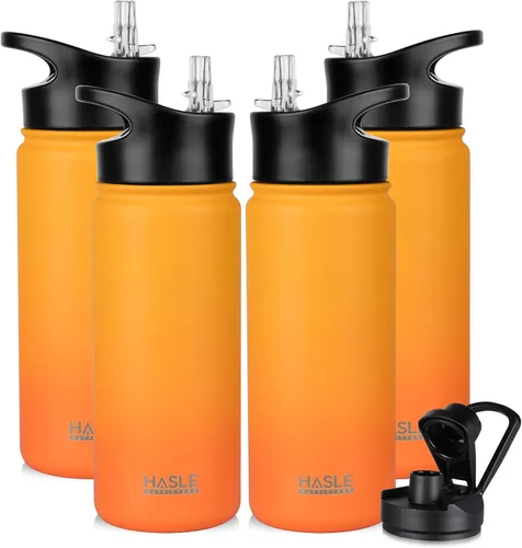 Vista 37 de HASLE OUTFITTERS Botella de agua aislada de 16 onzas para niños, botella de agua de acero inoxidable de doble pared al vacío, a prueba de fugas
