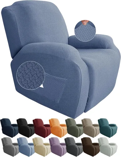 Vista 27 de JIVINER Fundas de sofá reclinable de 8 piezas, fundas elásticas de jacquard para sofá reclinable, fundas para sala de estar, protector suave de 3