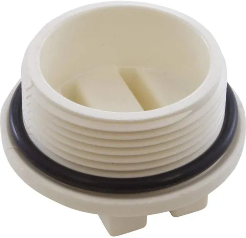 Vista 2 de Enchufe, Praher ABS montaje lateral válvulas, 1-1/2"mpt, blanco