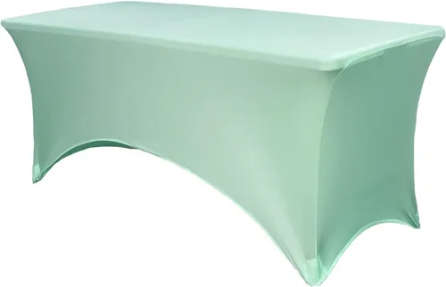 Vista 41 de YOUR CHAIR COVERS - Fundas rectangulares de elastano para mesas de 4 pies, manteles ajustados para eventos de boda, decoraciones de patio, tela Negro