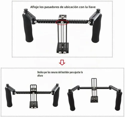 Vista 3 de Camvate - Jaula para monitor con asas ajustables para monitor LCD de 5 y 7 pulgadas
