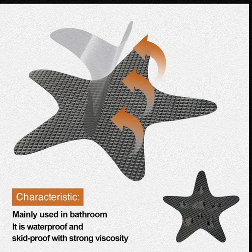 Vista 2 de Secopad Calcomanías antideslizantes para ducha, 24 calcomanías adhesivas de seguridad para bañera con raspador premium (negro)