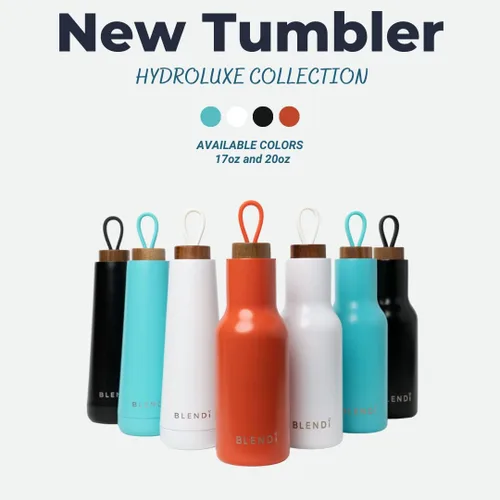 Vista 5 de Slim Hydroluxe Botella de agua de 17 onzas, ecológica, sin BPA, acero inoxidable con recubrimiento en polvo 18/8, tecnología de aislamiento frío 24