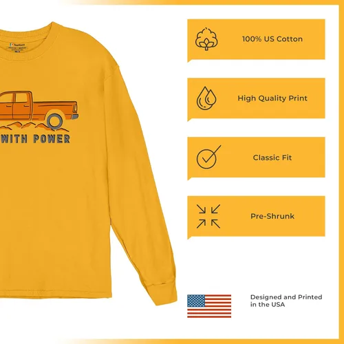 Vista 145 de Tee Hunt Camisetas gráficas y camisetas sin mangas para hombre Roll with Power Pickup Truck