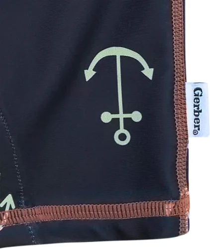 Vista 5 de Gerber Traje de baño de protección solar de manga larga para bebés y niños pequeños Azul (Blue Anchor)