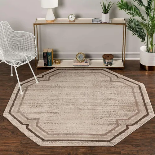 Vista 37 de Unique Loom Oasis Collection - Alfombra de área - Fuente (2 pies x 3 pies, rectangular, gris/marfil)