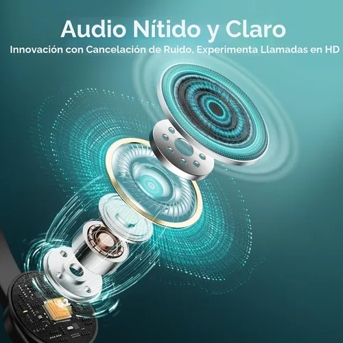 Vista 2 de Sarevile Auriculares Bluetooth con dongle USB para computadora, auriculares inalámbricos de una sola oreja con micrófono de cancelación de ruido