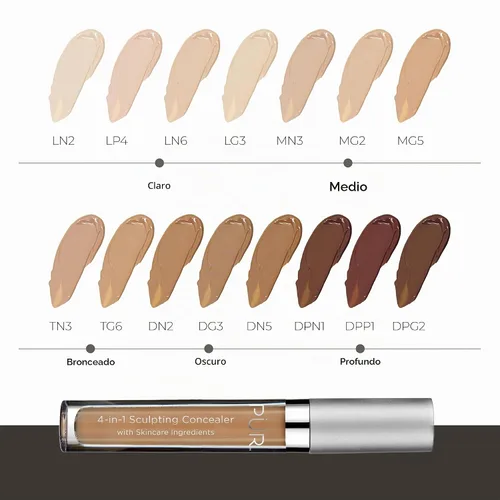 Vista 5 de PÜR MINERALS 4-in-1 Sculpting Concealer for Women - Conceals, Brightens, Plumps & Corrects - Hydrating & Moisturizing Makeup Concealer with Medium