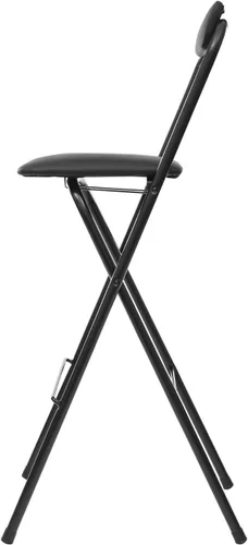 Vista 6 de 2 Pcs Folding Bar Stool with Backrest 275Lbs Tall Foldable Chair 29.5 Inch Freestanding Portable Folding Stool with PVC Caps for Kitchen Island Shop