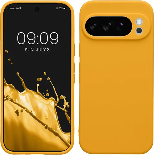 Vista 240 de kwmobile Funda compatible con Google Pixel 9 - Funda protectora delgada de TPU para teléfono - Acabado mate suave - Piedra antigua