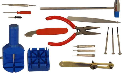 Vista 2 de BlueDot Trading Kit de herramientas de reparación personal o aficionado de 16 piezas, fácil de usar, para ajuste de eslabones de correa de reloj