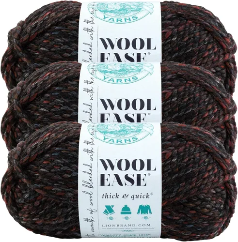 Vista 66 de Lion Brand Yarn - Ovillo de lana Wool-Ease Thick & Quick color fuerza aérea Super Bulky Wool Acrylic Blend Fiber for Soft Hats, Sweaters, Chunky