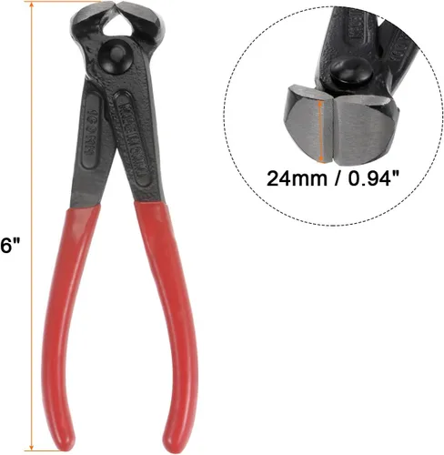Vista 2 de HARFINGTON Alicates de corte de extremo de 6 pulgadas, alicates de extractor de uñas con mango de PVC para manualidades, fabricación de joyas