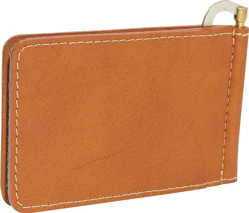 Vista 2 de Piel Leather Clip de dinero plegable, Saddle, talla única , Clip de dinero plegable
