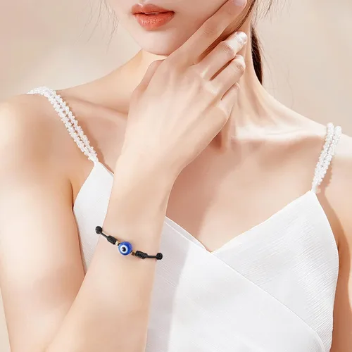 Vista 3 de VIBILIA Pulseras contra el mal de ojo para mujeres y hombres, hechas a mano, trenzadas, de buena suerte, cuerda de cuerda, hilo de amistad, cuerda