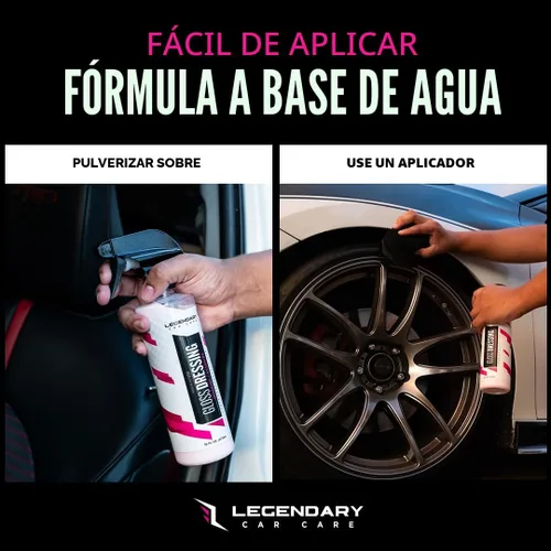 Vista 6 de Legendary Gloss Dressing 16oz – Spray abrillantador de neumáticos y restaurador de plástico – Abrillantador de neumáticos a base de agua y spray