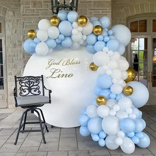Vista 6 de Voircoloria Kit de arco de globos de mesa, marco de soporte de arco de globos para mesas de diferentes tamaños, graduación, boda, cumpleaños, baby