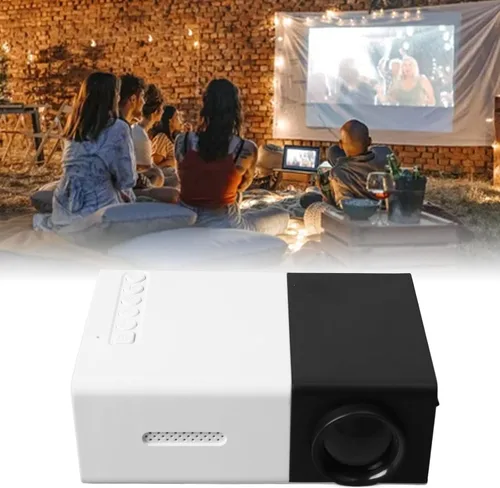 Vista 4 de Proyector para niños, 1080P HD, mini proyector LED de ángulo de proyección portátil ajustable para cine en casa, pantalla grande, enchufe