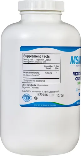 Vista 3 de KALA HEALTH MSMPure MSM Cápsulas 500 unidades y MSM Cream paquete de 2 onzas