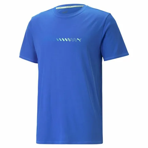 Vista 4 de Camiseta de Manga Corta Hombre Puma Run Favorite Logo Azul