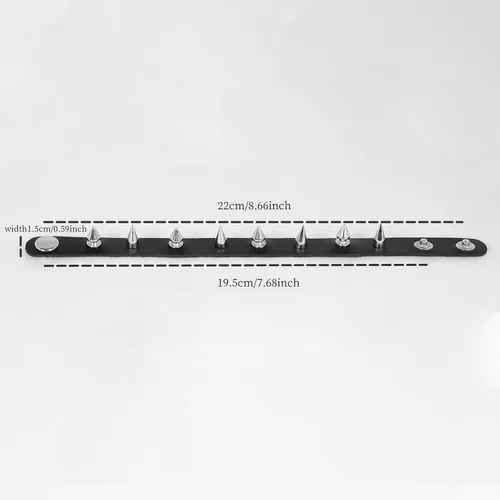 Vista 2 de Manfnee Pulsera de cuero punk, pulsera trenzada con remaches para hombres y mujeres, ajustable