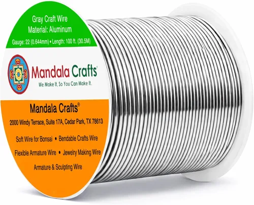 Vista 321 de Mandala Crafts - Alambre de aluminio anodizado de calibre 22 para hacer joyas - 137.2 m de alambre flexible surtido y coloreado - Doble para bonsái