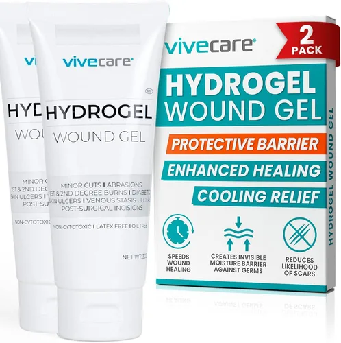 Vista 10 de ViveCare - Apósito de hidrogel para heridas (tubo de 3 onzas), gel curativo de primeros auxilios para quemaduras, úlceras diabéticas, cortes