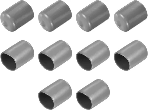 Vista 137 de uxcell 10 tapas de goma para extremos de 0.591 in de identificación, tapa de extremo redondo, protectores de rosca de tornillo, color negro
