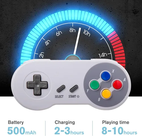 Vista 3 de KIWITATA Wireless Classic SNES USB Controller, 2.4G Rechargeable Retro SNES Remote Emulator Gamepad Controller for Windows 11XP87 MAC RetroPie