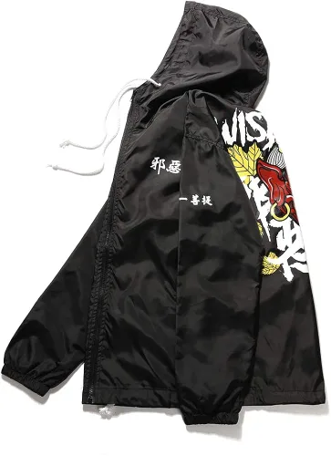 Vista 3 de Chaqueta rompevientos Aitfineism para hombre liviana con capucha y cordón